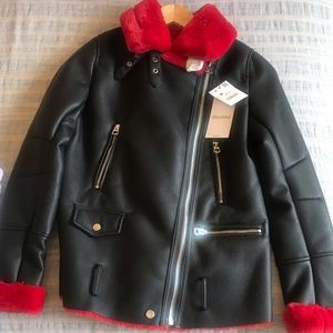 Bershka Black faux leather jacket NWT